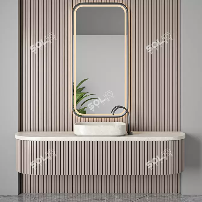 Modern Bathroom Furniture Set 77 3D model image 1