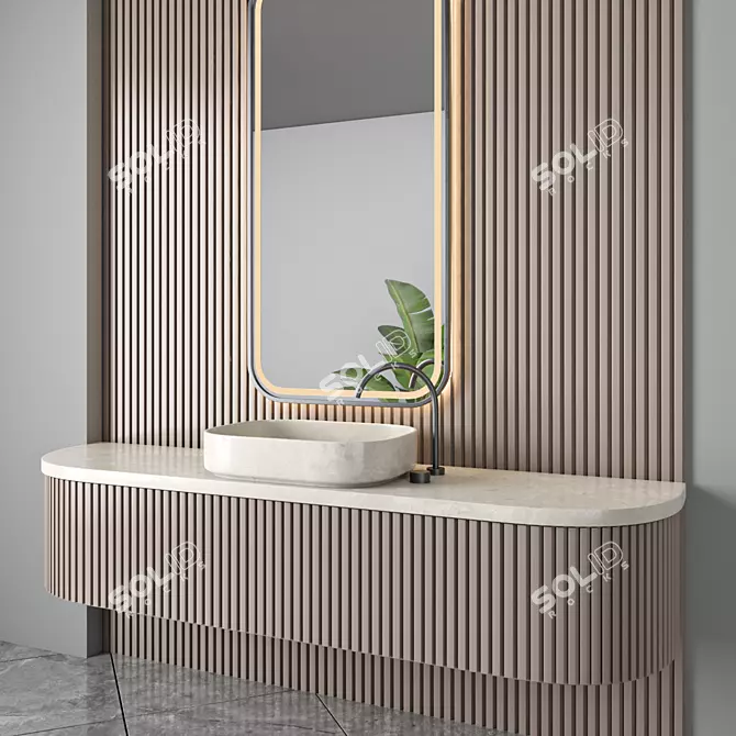 Modern Bathroom Furniture Set 77 3D model image 2