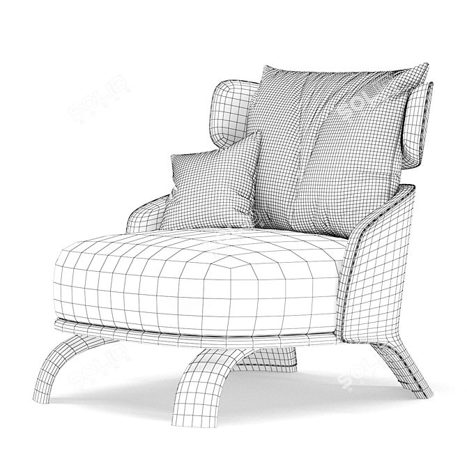 Tusski Premium Designer Armchair 3D model image 7