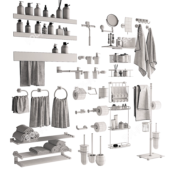 Wasserkraft Bathroom Accessories Set 3D model image 2