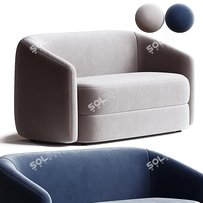 Elegant Covent Deep 2-Seater Sofa 3D model image 1