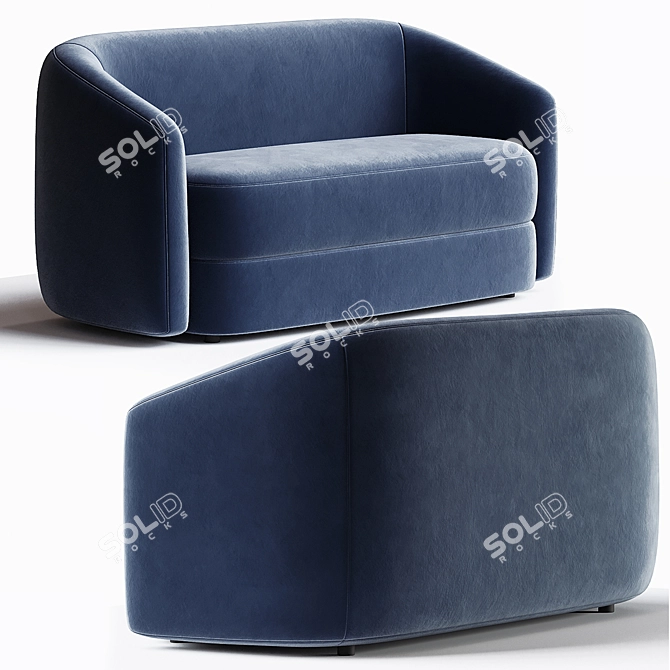 Elegant Covent Deep 2-Seater Sofa 3D model image 2