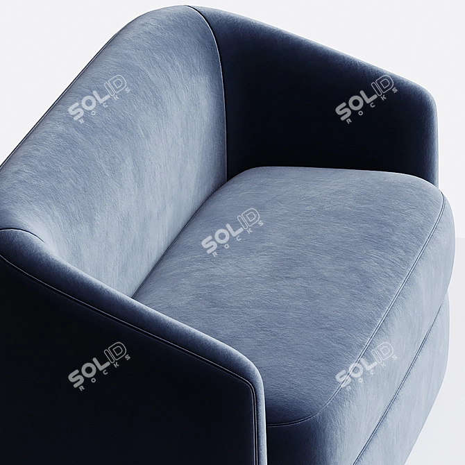 Elegant Covent Deep 2-Seater Sofa 3D model image 3