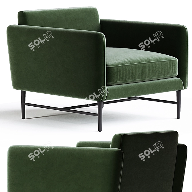 Modern Delaney Chair Altro Snow 3D model image 1