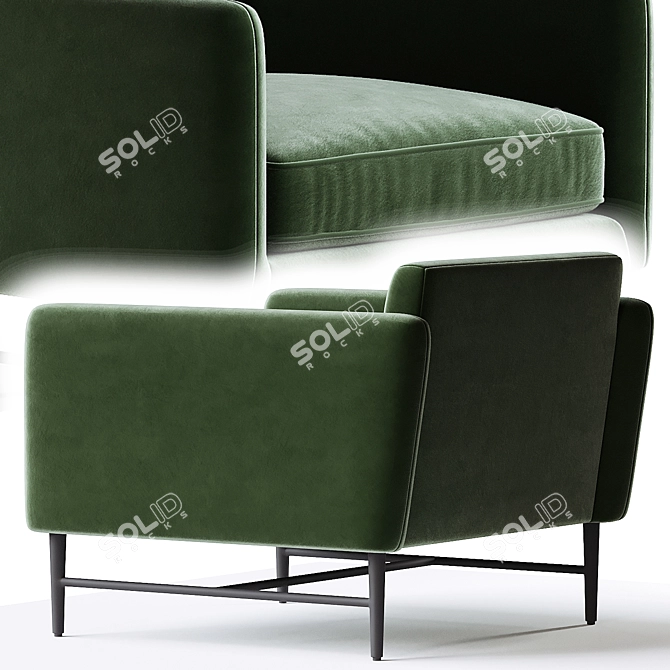 Modern Delaney Chair Altro Snow 3D model image 2