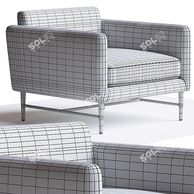 Modern Delaney Chair Altro Snow 3D model image 5