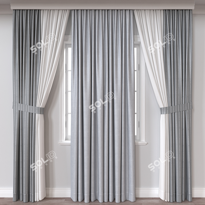 3D Curtain Model, Vray Corona 3D model image 1