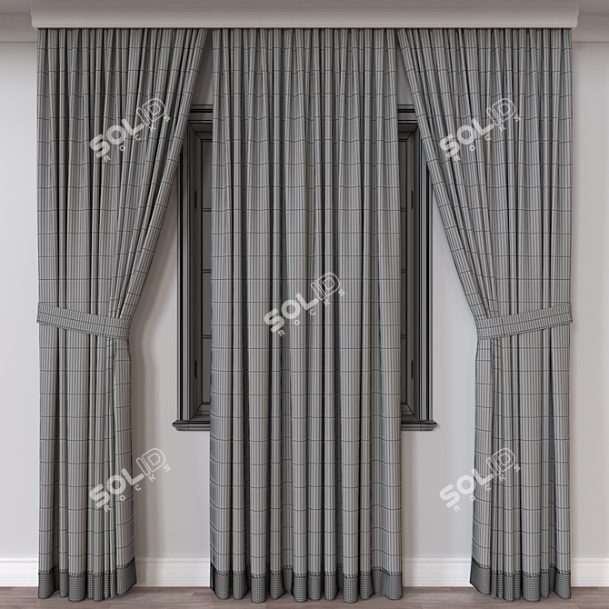 3D Curtain Model, Vray Corona 3D model image 4