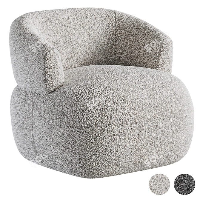 Laranya by Orren Ellis - Tufted Barrel Chair 3D model image 1