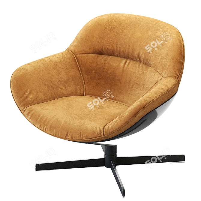 Modern Auckland Armchair, Fabric Design 3D model image 6