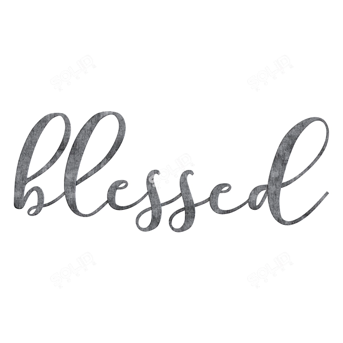 Blessed Metal Sign Home Decor 3D model image 1