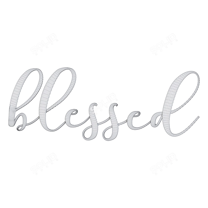 Blessed Metal Sign Home Decor 3D model image 2