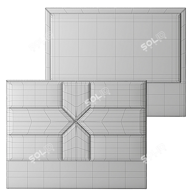 Bed Headboard 9: 180*8.5*138 3D model image 5