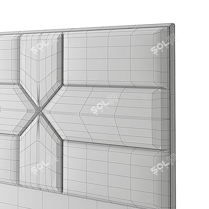 Bed Headboard 9: 180*8.5*138 3D model image 6