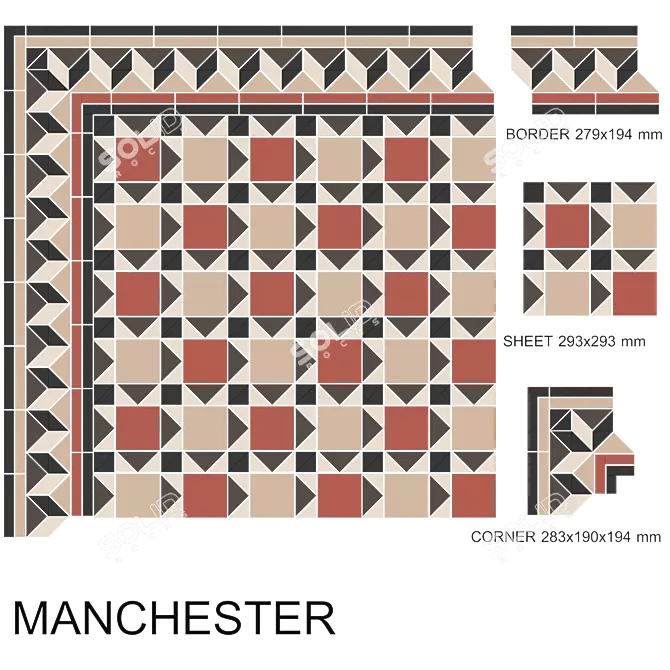 Portuguese Tile Victorian Manchester 3D model image 2