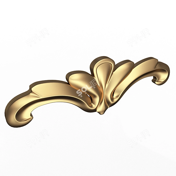 Carved 3D Model Door Handle 3D model image 2