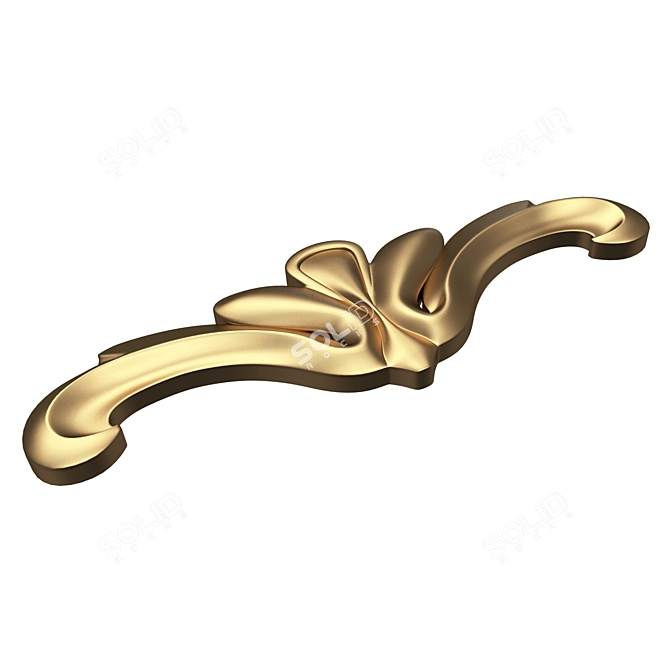 Carved 3D Model Door Handle 3D model image 4