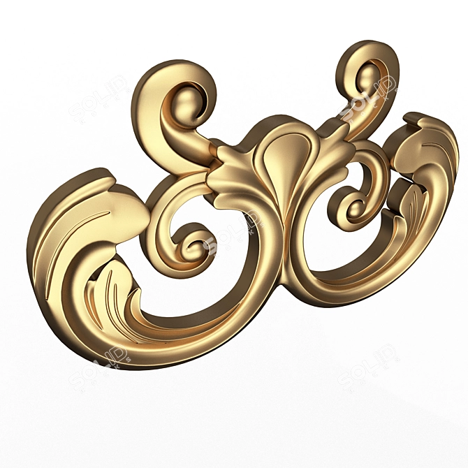 Carved 3D Door Handle Decor 3D model image 2