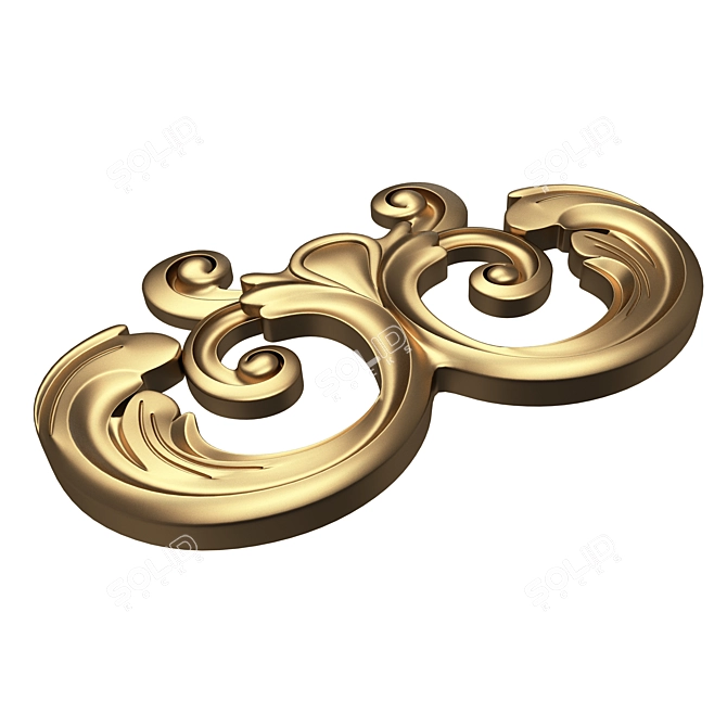 Carved 3D Door Handle Decor 3D model image 4