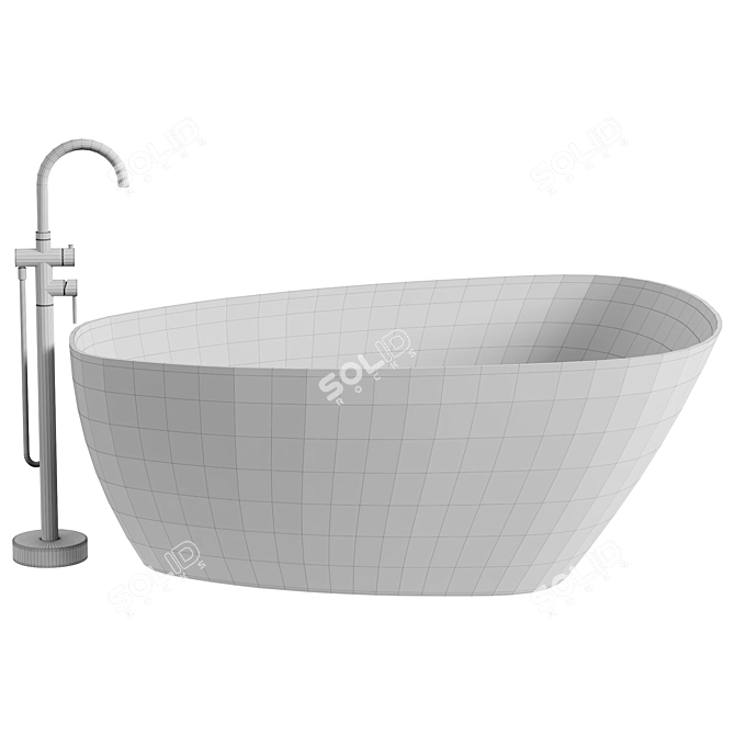  Riho Toledo Stone Bathtub, 160x110 3D model image 3