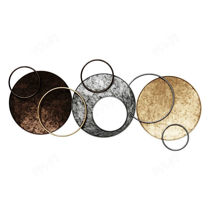 Metallic Textured Wall Art Decor 3D model image 1