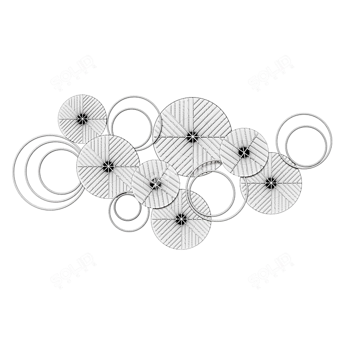 Contemporary Metal Flower Wall Decoration 3D model image 2