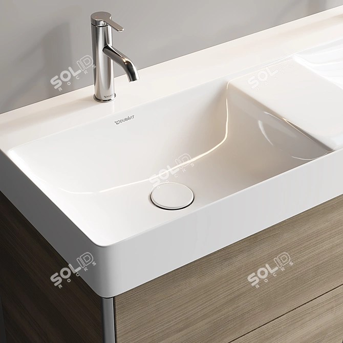 Modern Vanity Set with Mirror 3D model image 2