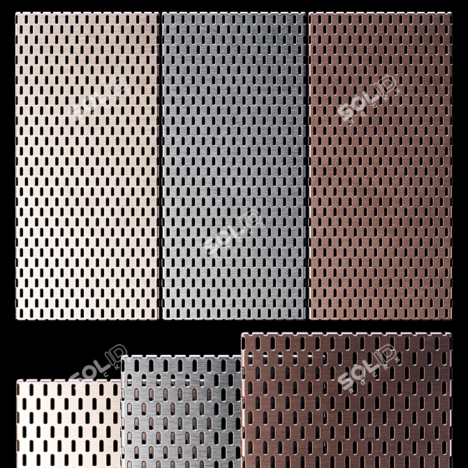 Perforated Metal Panels - Decorative Wall & Ceiling Textures 3D model image 1