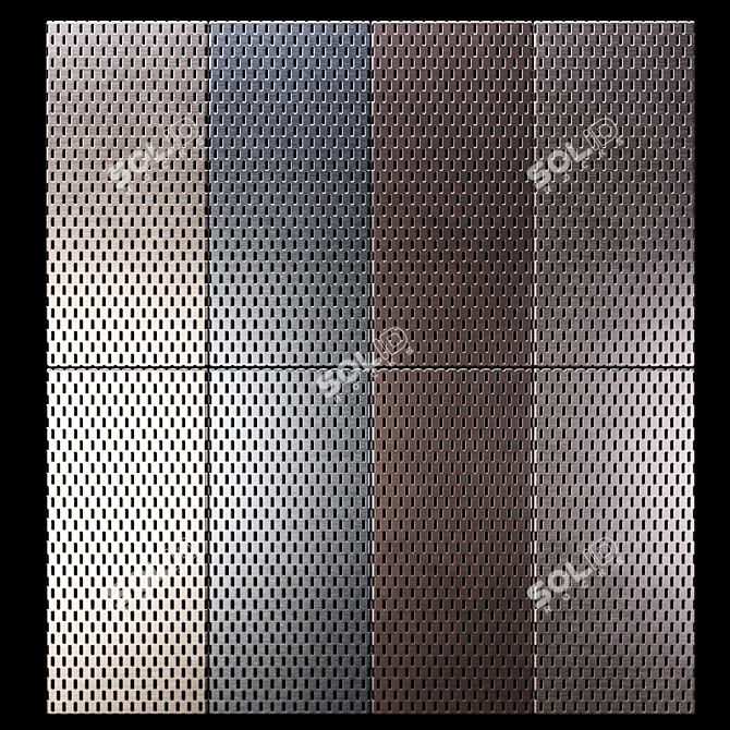 Perforated Metal Panels - Decorative Wall & Ceiling Textures 3D model image 2