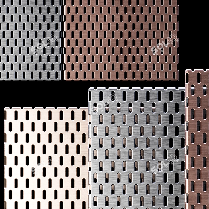 Perforated Metal Panels - Decorative Wall & Ceiling Textures 3D model image 6