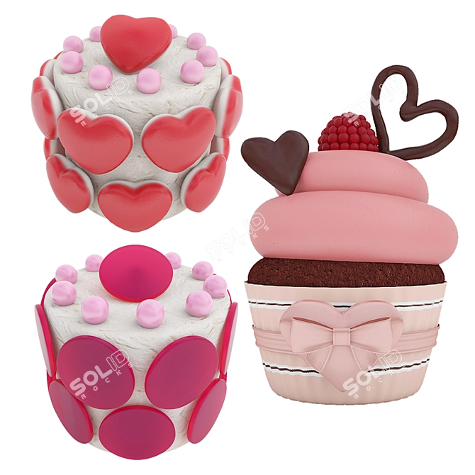 Valentine Sweet Treats 3D Models 3D model image 1