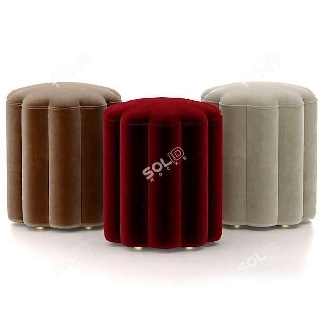 Elegant Adriana Pouf 3D Model 3D model image 1