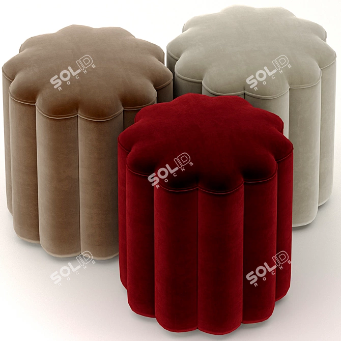 Elegant Adriana Pouf 3D Model 3D model image 2