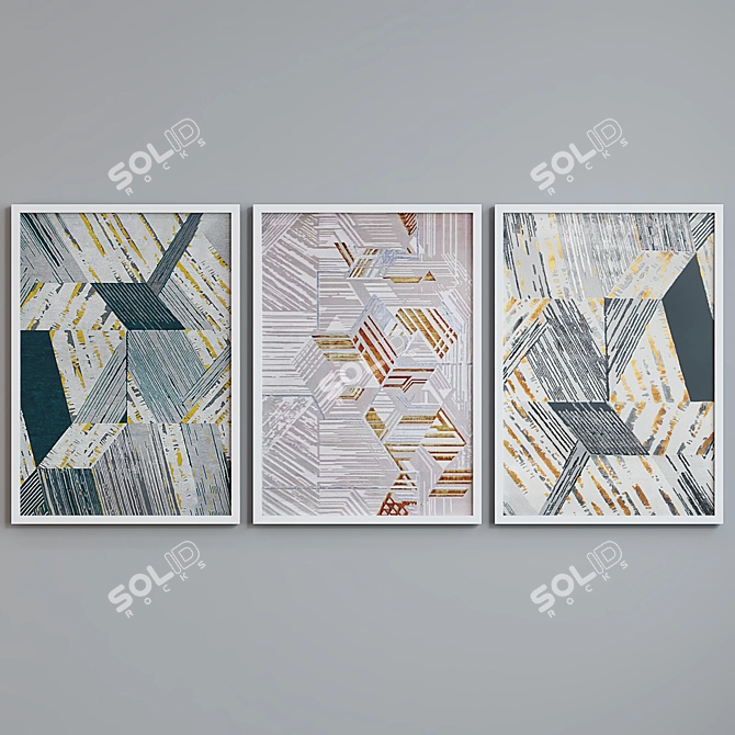 Modern Abstract Picture Frame Set 3D model image 4