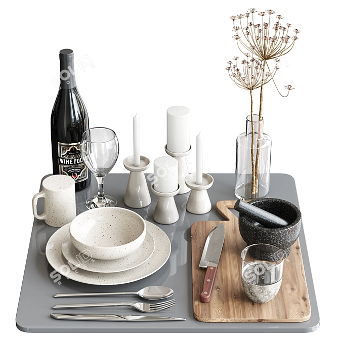 Modern Tableware RPM_01 Set 3D model image 1