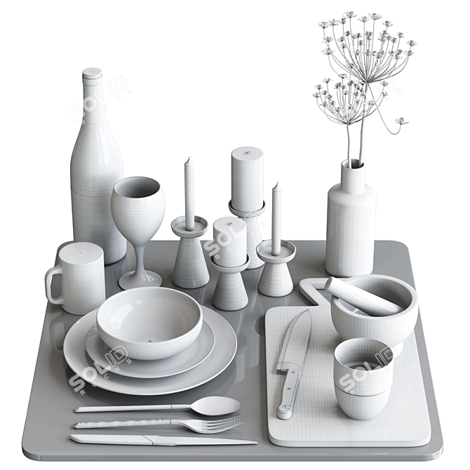 Modern Tableware RPM_01 Set 3D model image 2