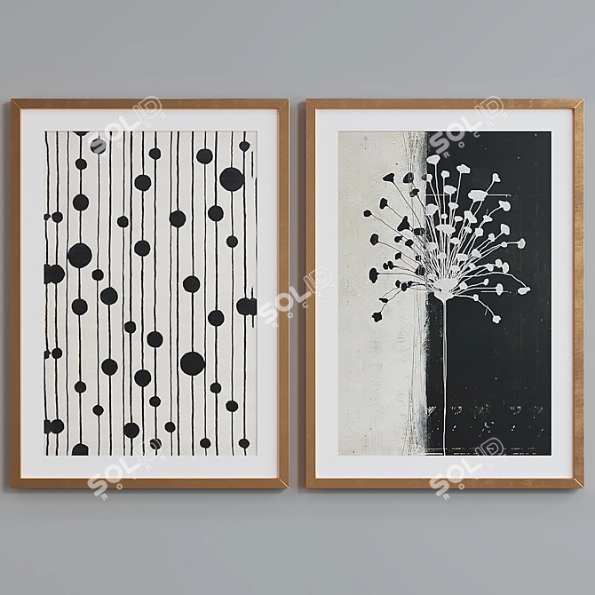 Modern Abstract Picture Frame Set 3D model image 5