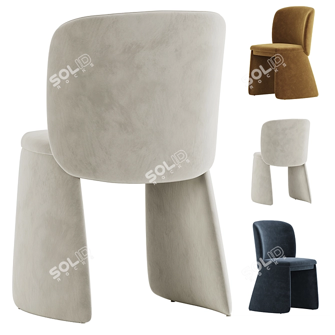 Elegant Evie Chair Collection 3D model image 2