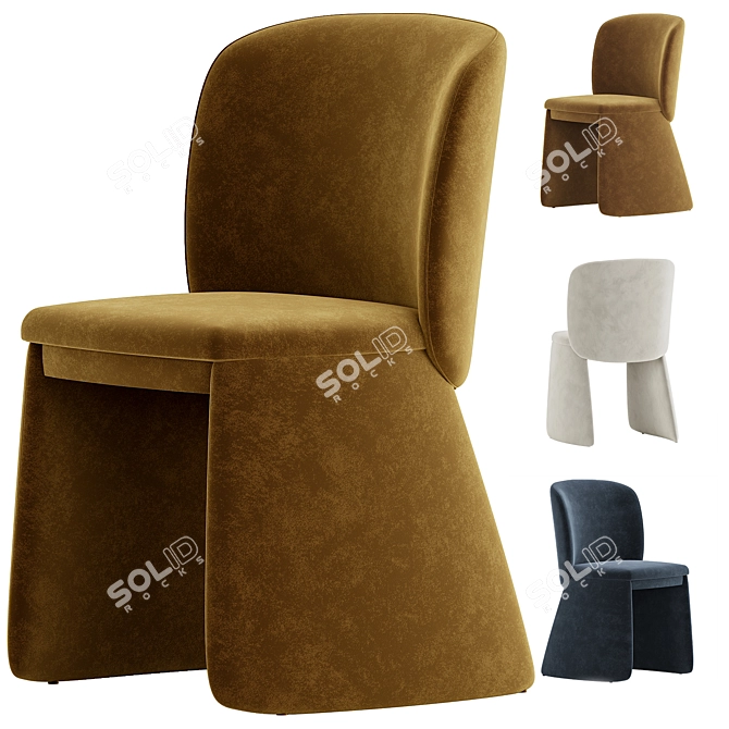 Elegant Evie Chair Collection 3D model image 4