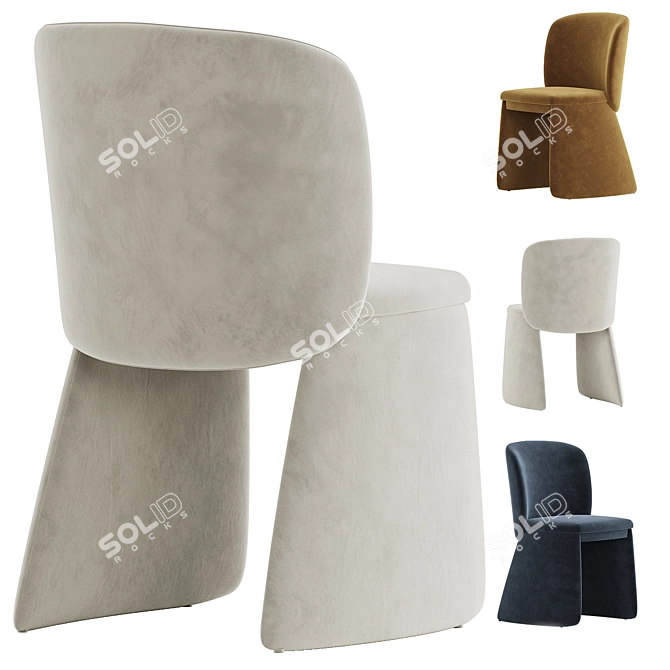 Elegant Evie Chair Collection 3D model image 5