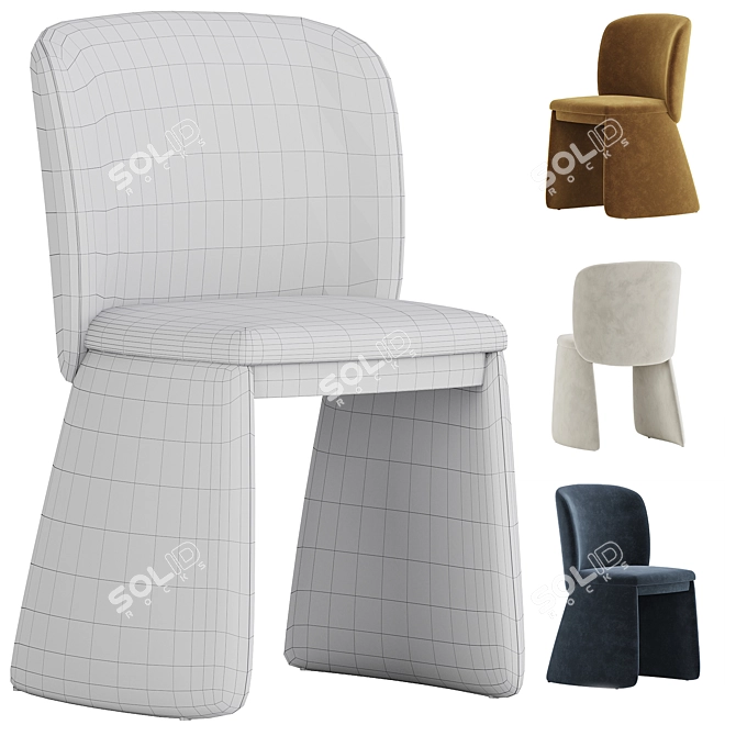 Elegant Evie Chair Collection 3D model image 7