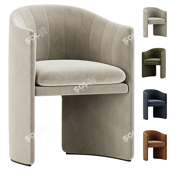 Contemporary Dining Chair Scandinavian Design 3D model image 1