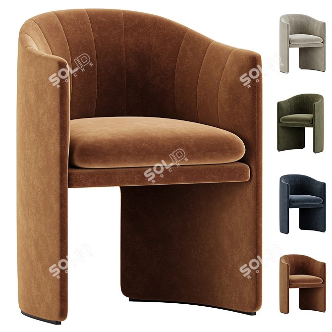 Contemporary Dining Chair Scandinavian Design 3D model image 2
