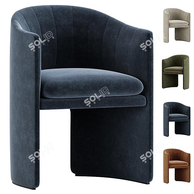 Contemporary Dining Chair Scandinavian Design 3D model image 3