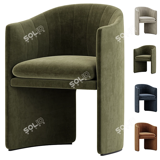 Contemporary Dining Chair Scandinavian Design 3D model image 4