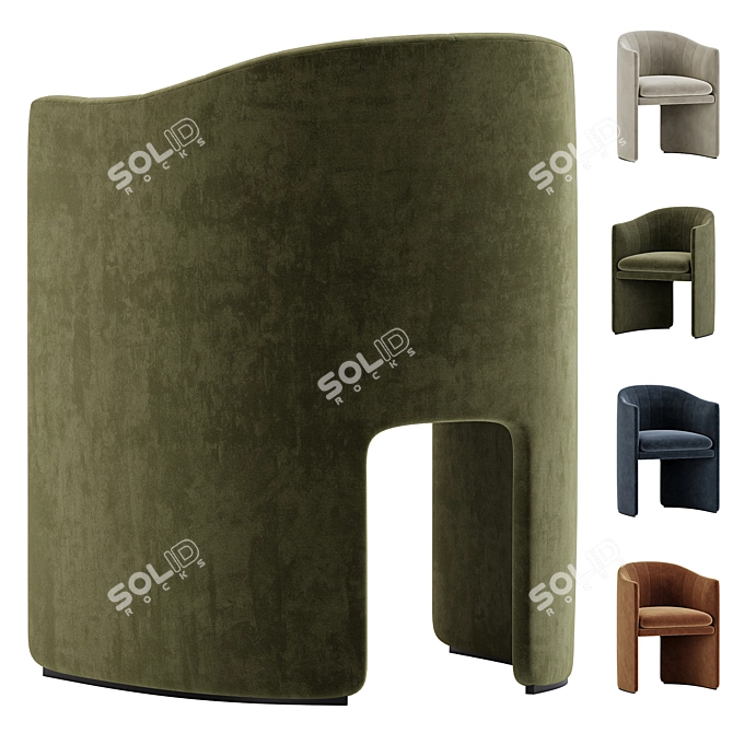Contemporary Dining Chair Scandinavian Design 3D model image 5