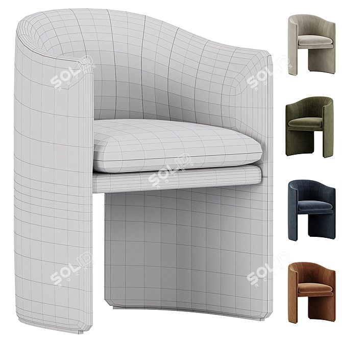 Contemporary Dining Chair Scandinavian Design 3D model image 6