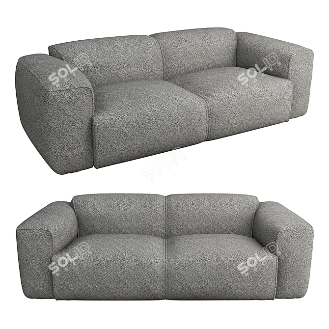 Hudson Bouclé 2-Seater Sofa 3D model image 1