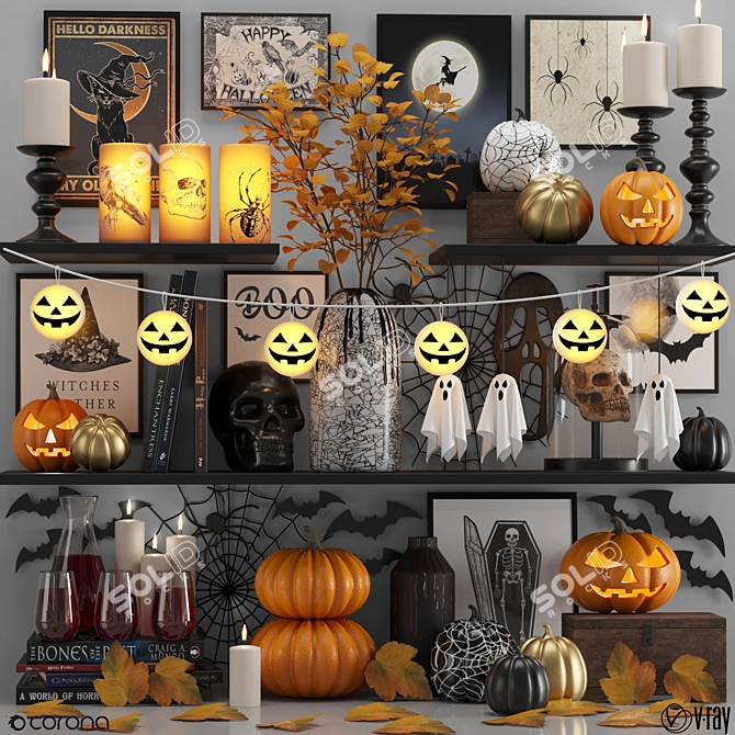 Haunted Objects Decorative Set 3D model image 1