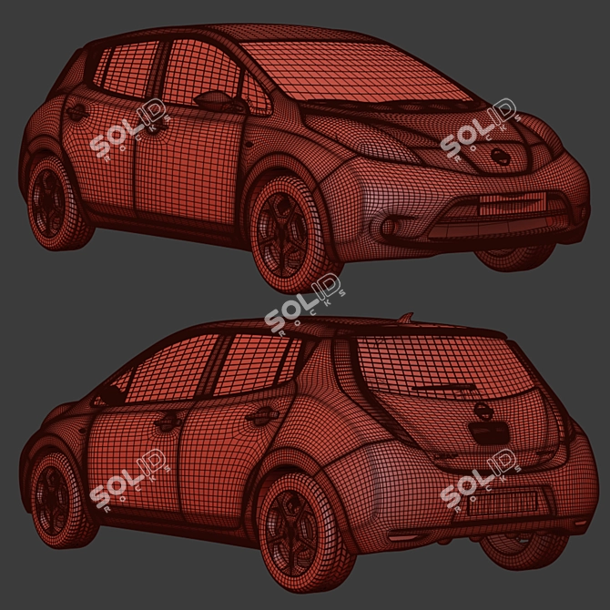 Electric Car Nissan Leaf 2011 3D model image 7